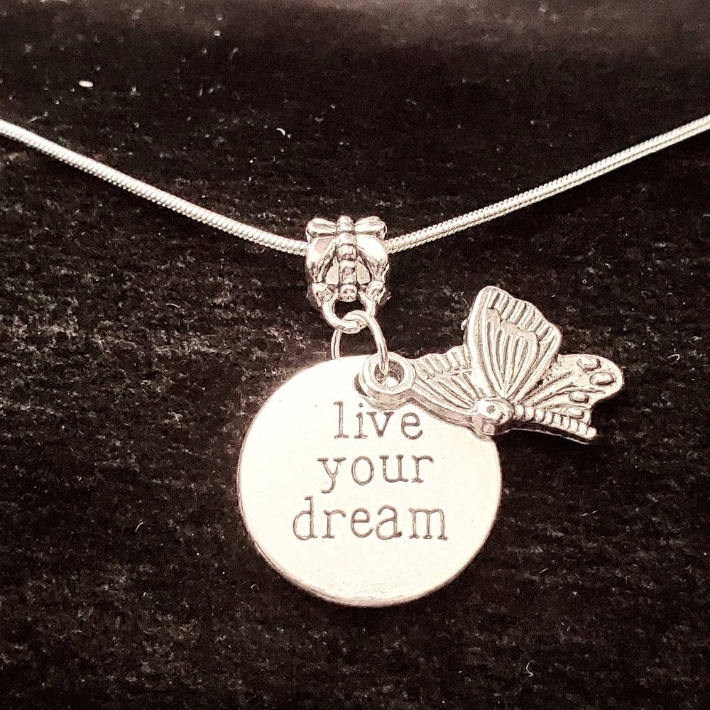 Live Your Dream 18" \ .925 Sterling Silver Necklac